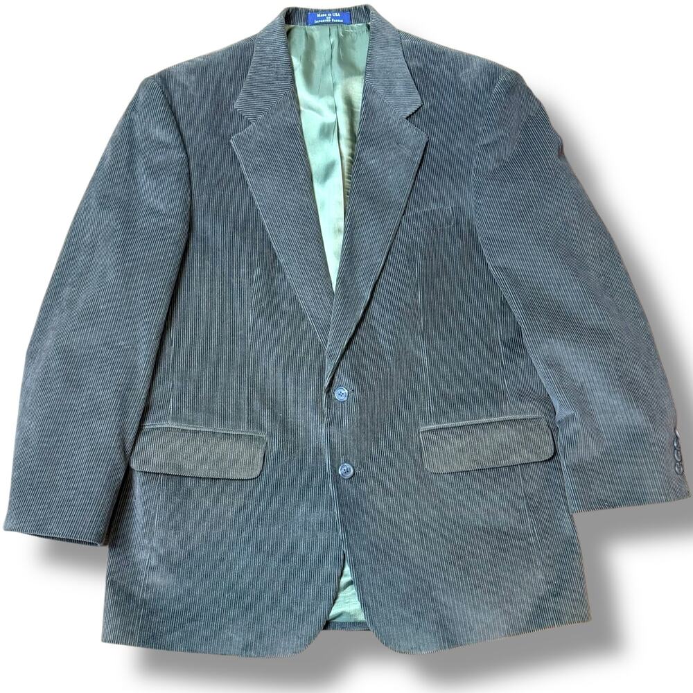 Lands' End Corduroy Sport Coat — Sage Green, 90s Preppy Academia, Men's 41R